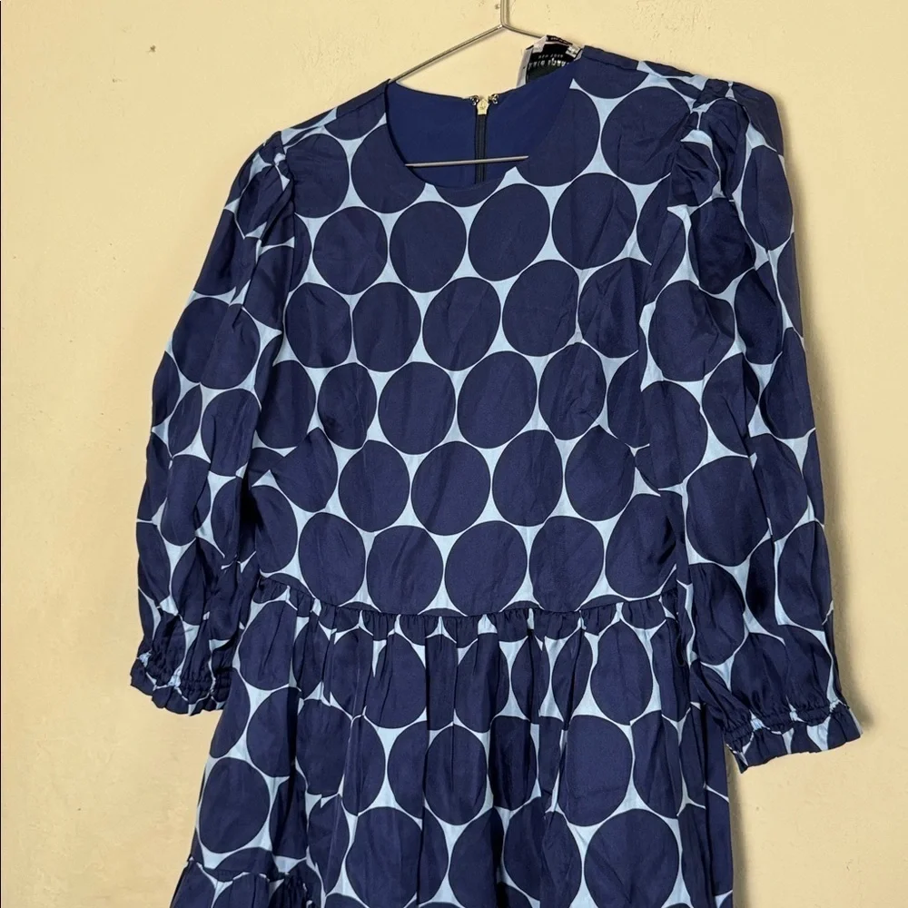 Kate Spade Joy Dot Silk-blend Twill Dress Size 8
